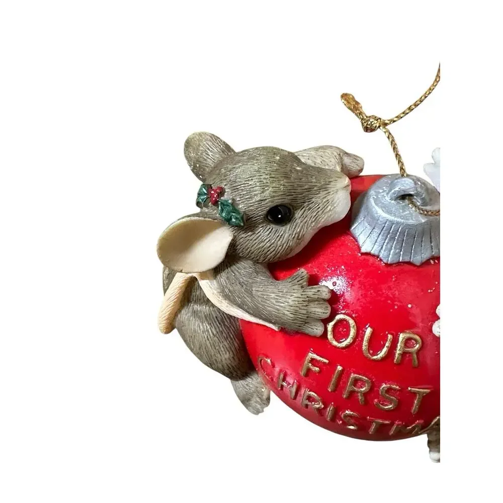 CHARMING TAILS Our First Christmas Ball With You Limited Edition Mice Vtg‎ 90s